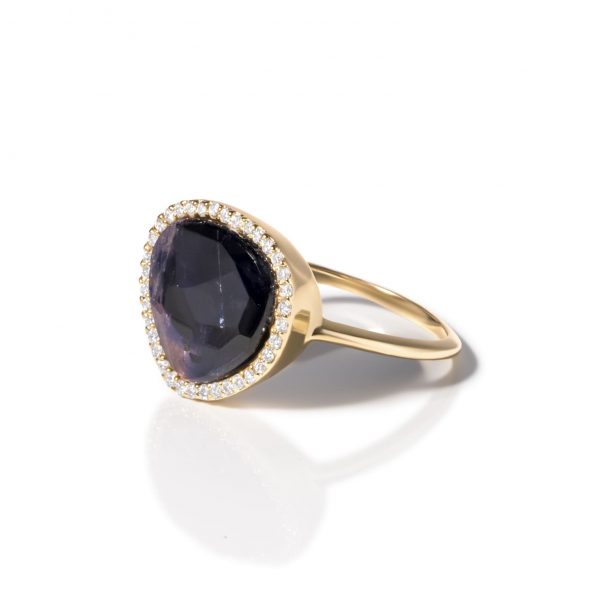 Modern Bud Ring with Natural Sapphire