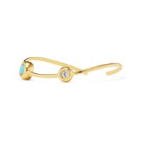 Wave Cuff with Turquoise & Diamond - Image 2
