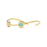 Wave Cuff with Diamond & Turquoise - Image 2