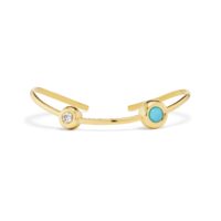 Wave Cuff with Diamond & Turquoise
